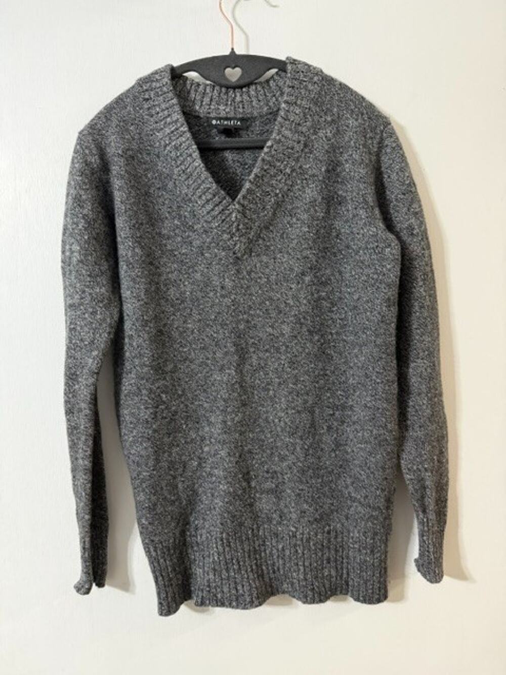 Athleta Women's V-Neck Cashmere/Wool Blend Sweater Gray - Size XXS